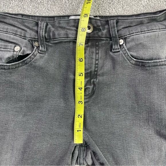 Pistola Jeans Women’s 26* Black Wash Skinny Leg Low Rise Frayed Hem Stretch - Picture 13 of 16